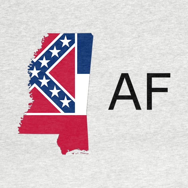 Mississippi Flag State Outline AF (black) by Big Term Designs